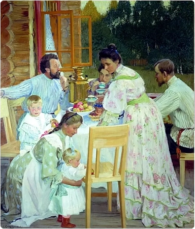 Борис Михайлович Кустодиев «На террасе». 1906